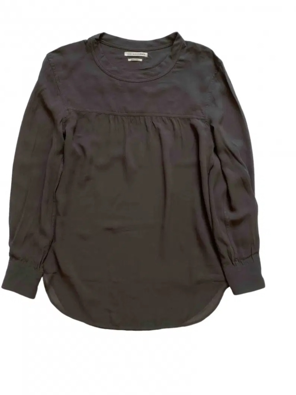 Isabel Marant Étoile Anthracite Viscose Sheer Blouse Olive Green M
